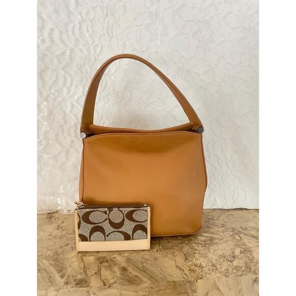 Rare Coach tan Vintage mini Whitney hobo Purse 9181 Y2K and mini wallet - Picture 1 of 10
